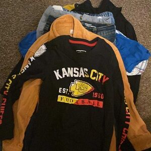 NFL Kansas City Chiefs Black and Red Long Sleeve Tee